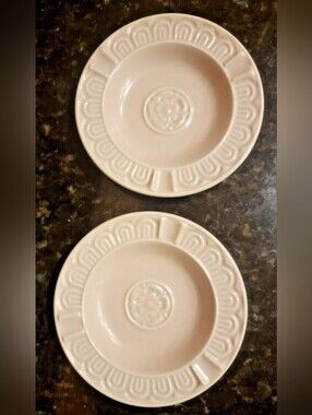 Set of 2 Pink Bisque POOLE England Pottery Ashtray/ Trinket Dishes